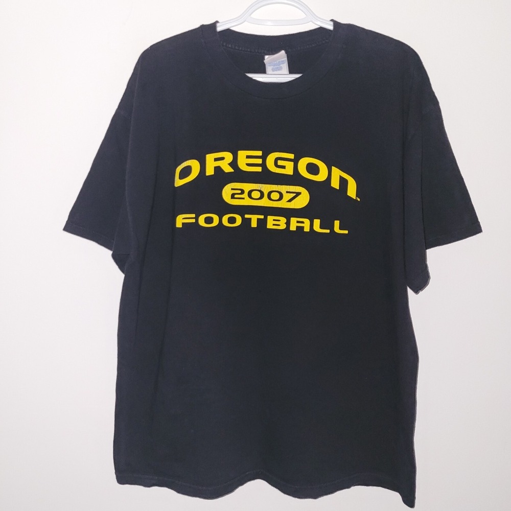 Y2K 2007 Oregon Ducks Football Short Sleeve T-Shirt Men's Size XL Black NCAA
